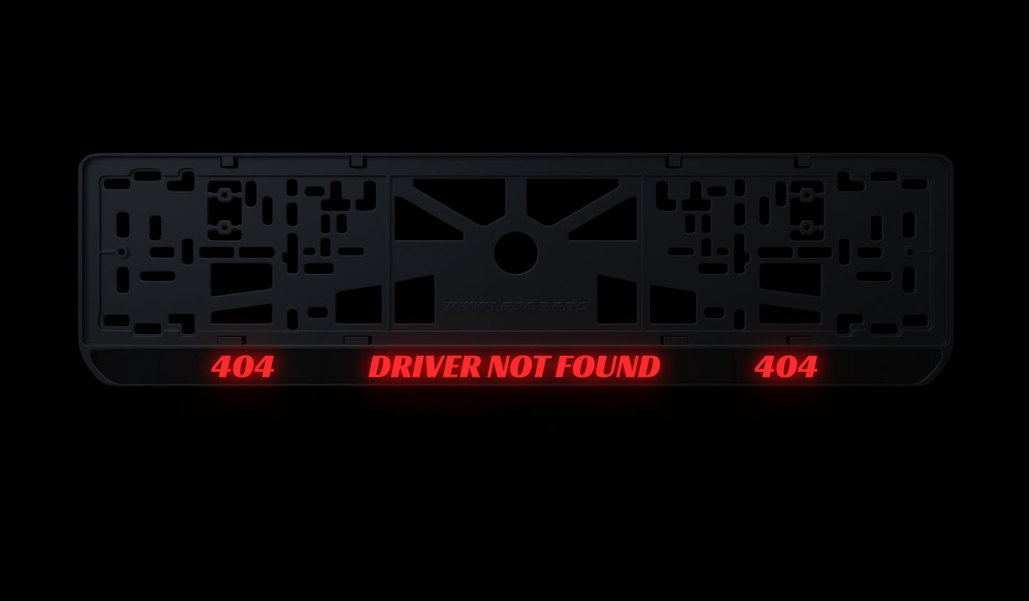 Ramka tablicy rejestracyjnej: 404 Driver Not Found