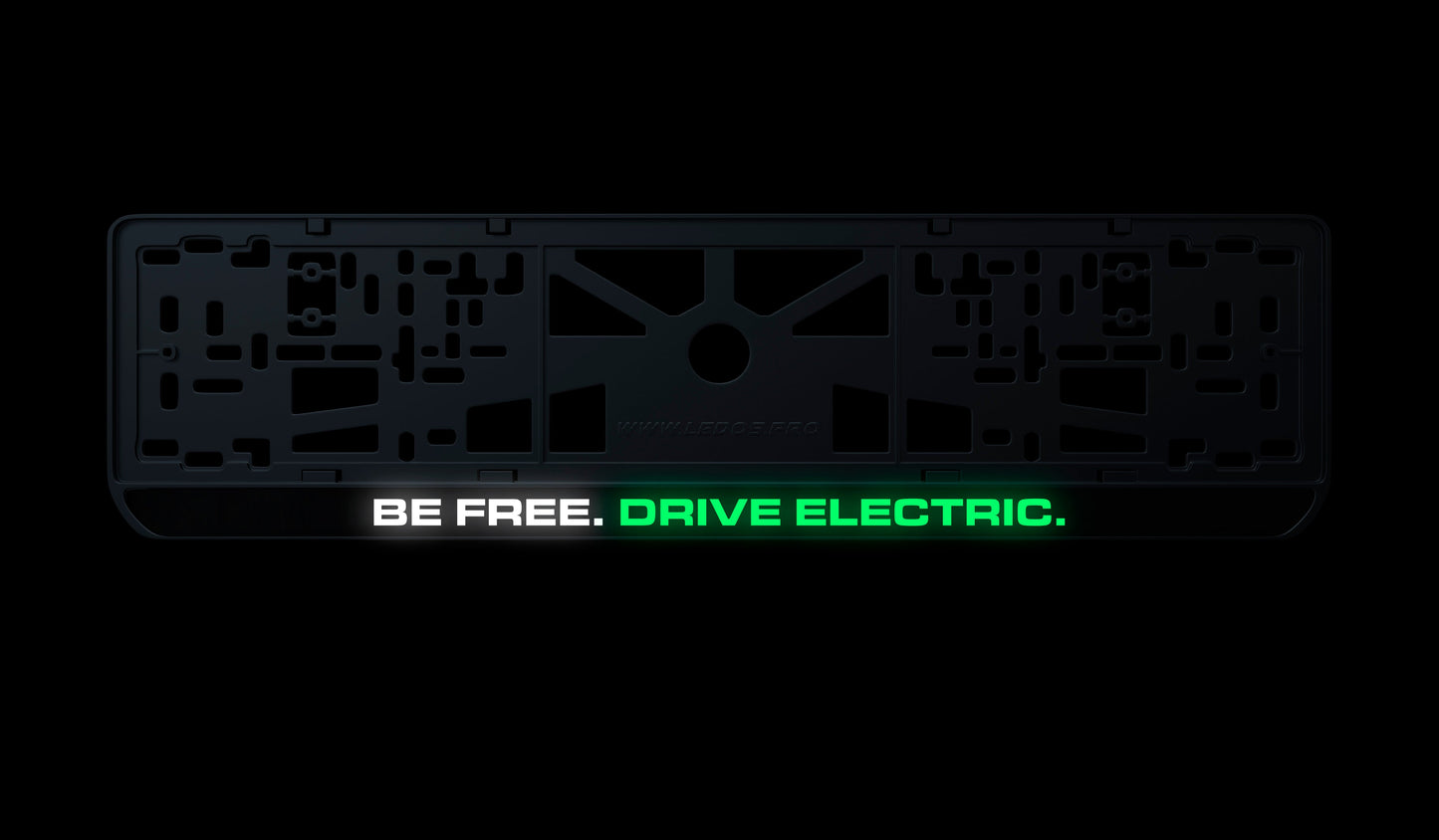 Kennzeichenrahmen: BE FREE. DRIVE ELECTRIC
