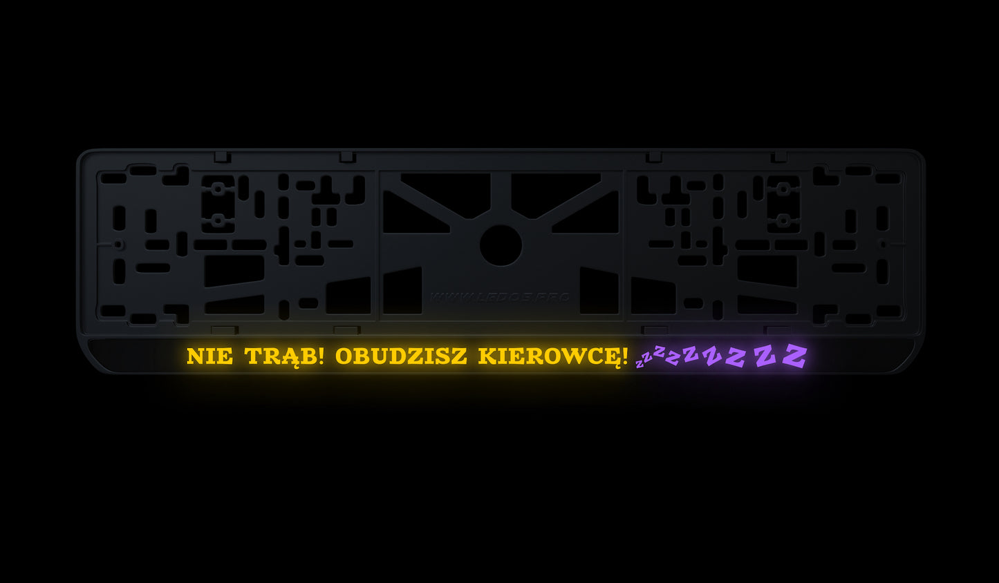 Ramka tablicy rejestracyjnej: Nie trąb! Obudzisz kierowcę!