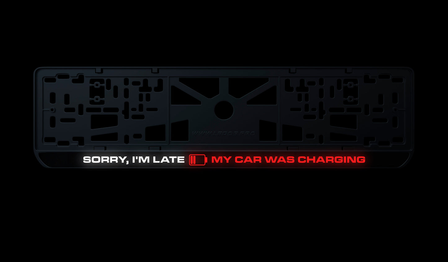 Nummernschildrahmen: SORRY, I'M LATE V1