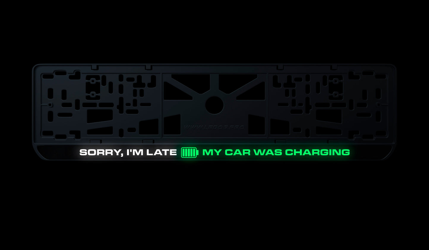 Nummernschildrahmen: SORRY, I'M LATE V2