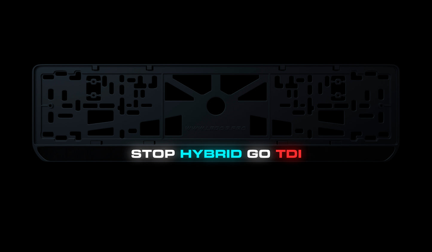 Ramka tablicy rejestracyjnej: STOP HYBRID GO TDI