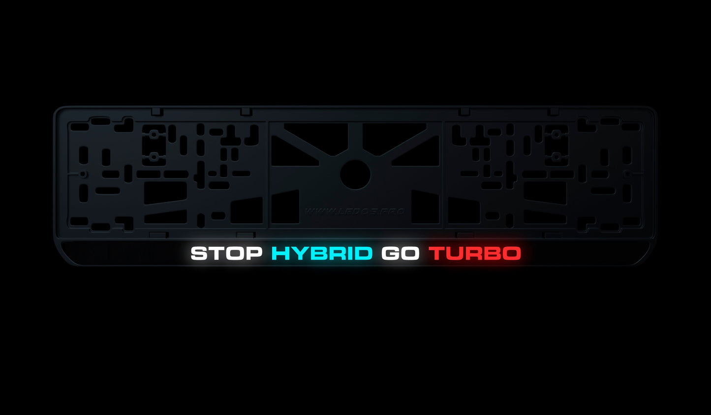 Ramka tablicy rejestracyjnej: STOP HYBRID GO TURBO