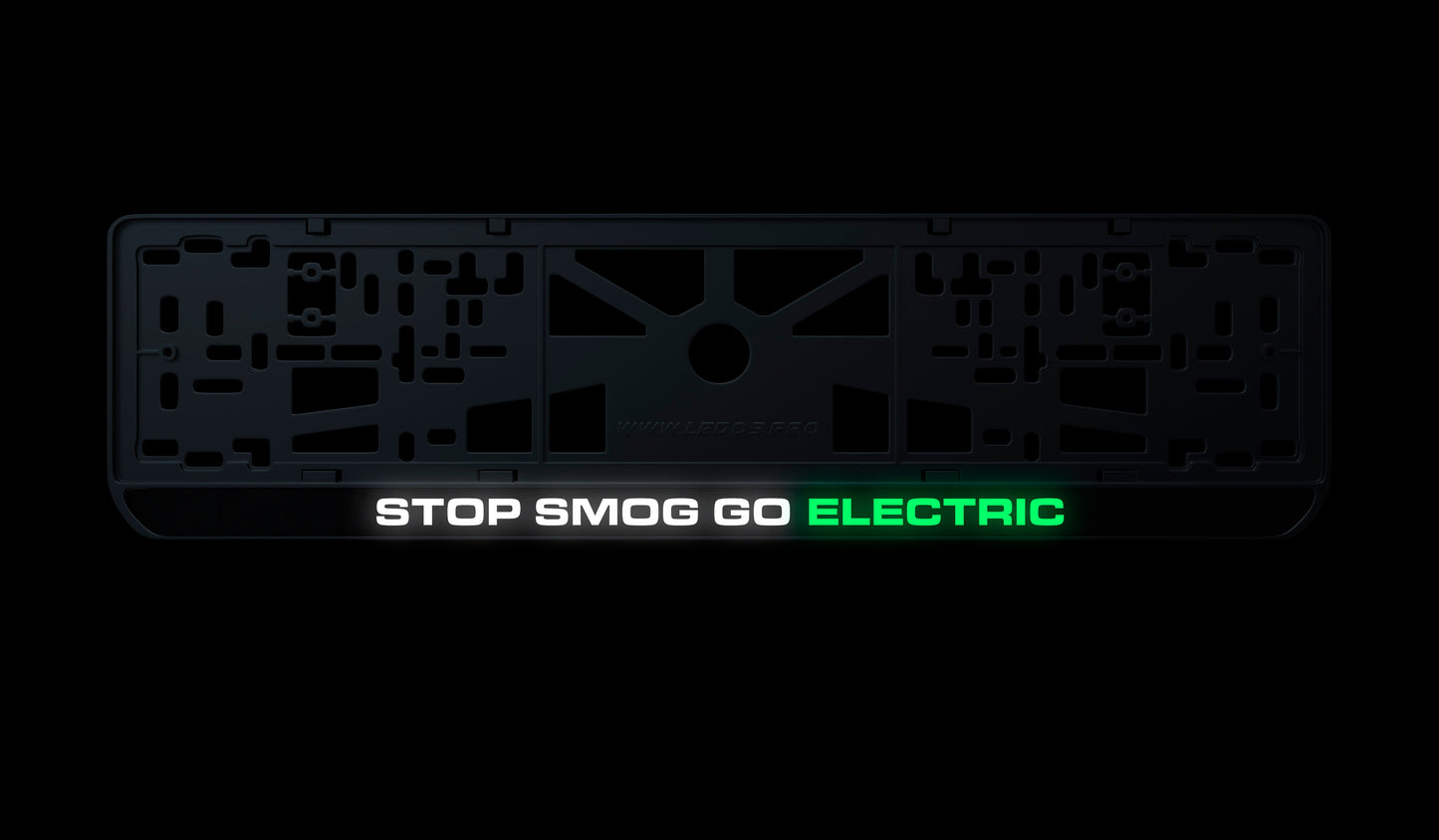 Ramka tablicy rejestracyjnej: STOP SMOG GO ELECTRIC