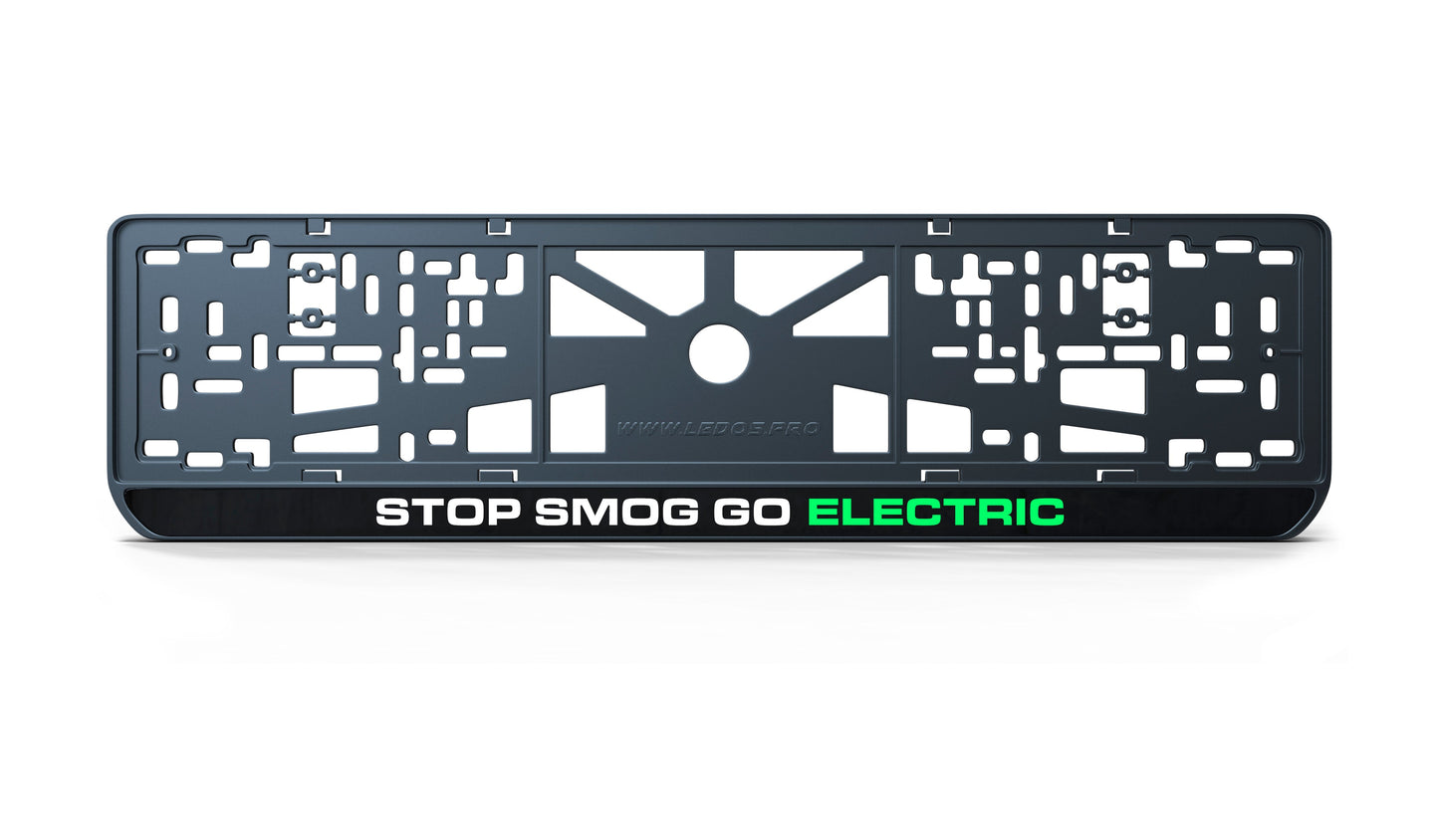 Ramka tablicy rejestracyjnej: STOP SMOG GO ELECTRIC